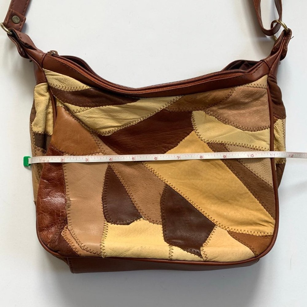 Retro brown patchwork leather purse - Picture 10 of 11